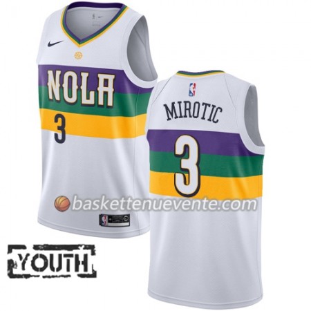 Maillot Basket New Orleans Pelicans Nikola Mirotic 3 2018-19 Nike City Edition Blanc Swingman - Enfant